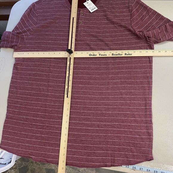 Marine Layer Top Womens XXL Red Double Knit Henley Striped Soft Cozy 13678 NEW - Picture 6 of 12